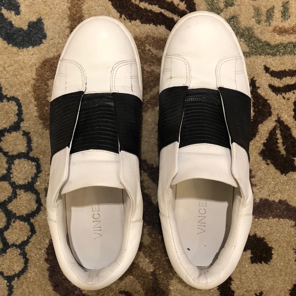 vince black and white sneakers